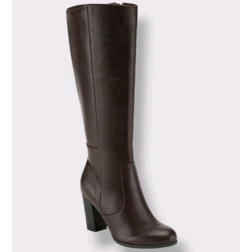Style & Co~Woman Size 7.5 M~Chocolate Addyy Knee High Wide Calf Dress Boots Shoe